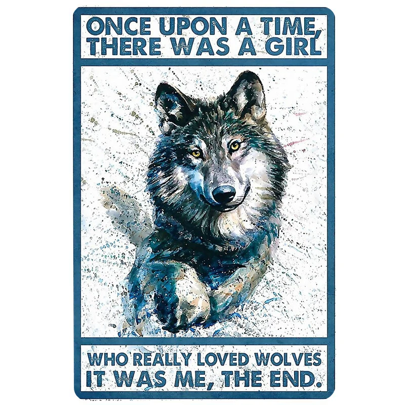 Wolf lover printed Vintage Metal Signs Retro Tin Signs Funny Poster Decor for Bar Pub Club Decoration for Living Room Home
Wolf lover printed Vintage Metal Signs Retro Tin Signs Funny Poster Decor for Bar Pub Club Decoration for Living Room Home