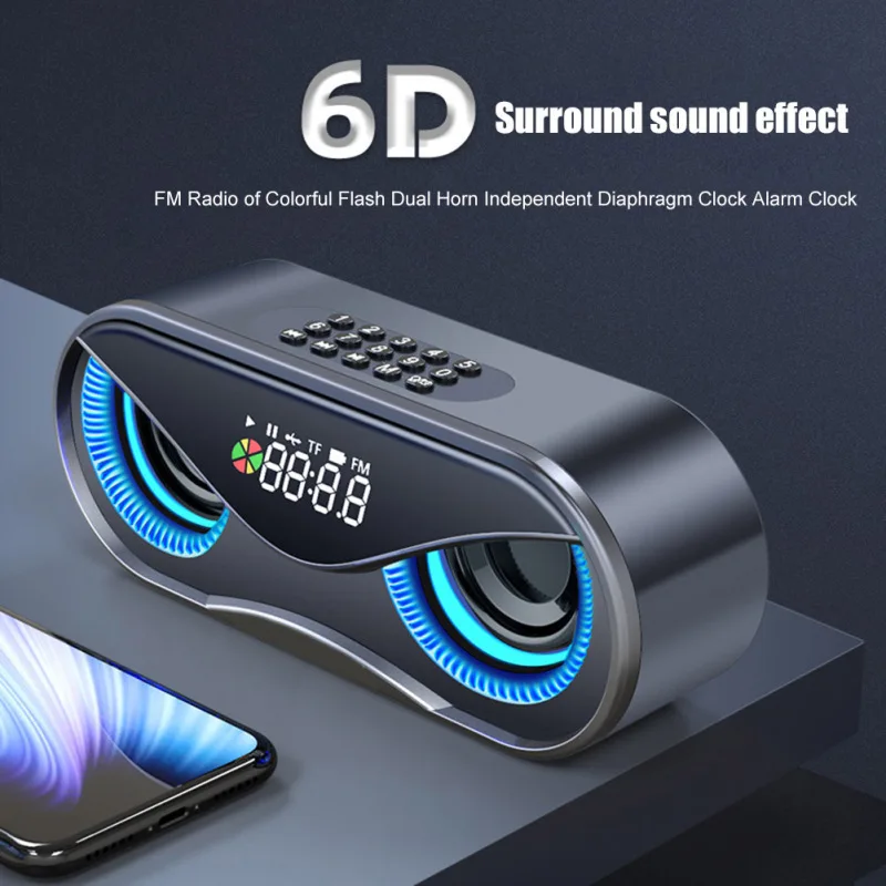 M6 Owl Bluetooth Speaker Portable Column LED Flash Wireless Loudspeaker FM Radio Alarm Clock Speaker TF AUX USB Music Center
M6 Owl Bluetooth Speaker Portable Column LED Flash Wireless Loudspeaker FM Radio Alarm Clock Speaker TF AUX USB Music Center