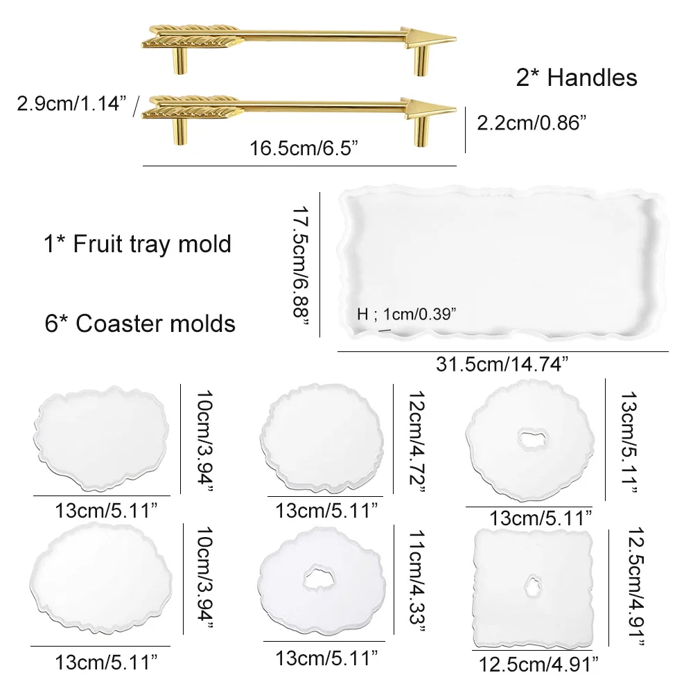 DIY Arrow Handles Cakes Candy Trays Craft Toy Fruit Tray Mold Set Coasters Colorful Shining Sequins Pallet Xmas Gift House Decor
DIY Arrow Handles Cakes Candy Trays Craft Toy Fruit Tray Mold Set Coasters Colorful Shining Sequins Pallet Xmas Gift House Decor