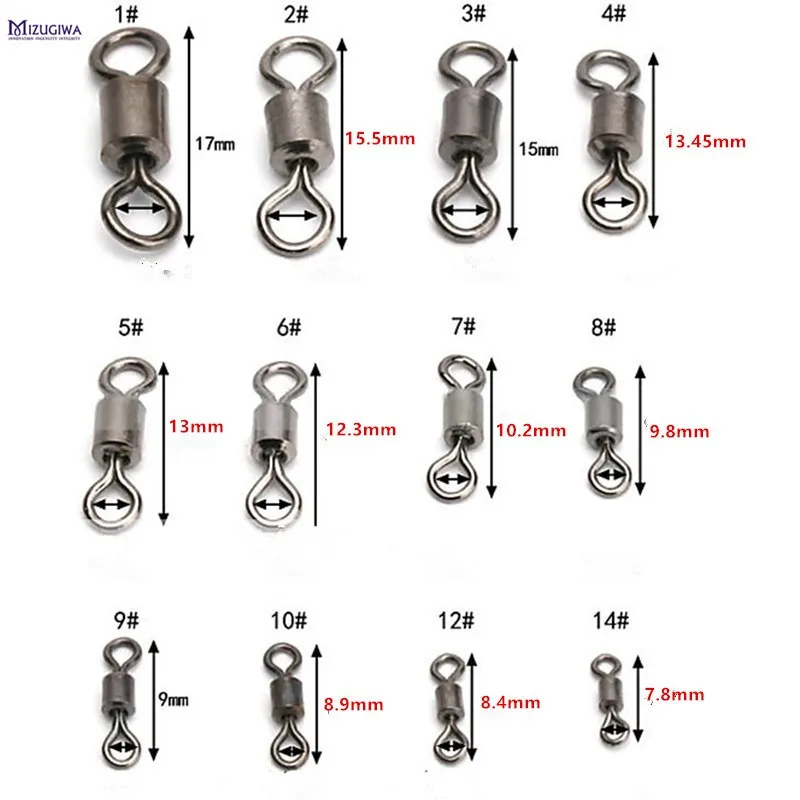 Mizugiwa 200pcs Bearing Swivel Solid Rings Fishing Connector 1#-14# Barrel Rolling For Fishhook Lure Link Fishing Accessories
Mizugiwa 200pcs Bearing Swivel Solid Rings Fishing Connector 1#-14# Barrel Rolling For Fishhook Lure Link Fishing Accessories