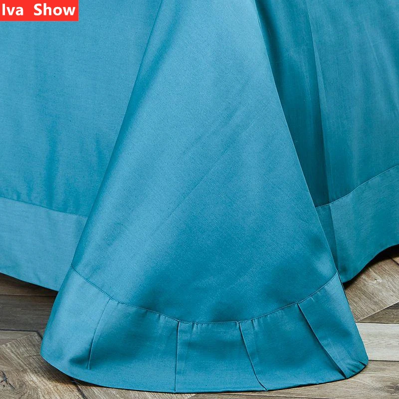 Iva Show Blue Long-staple Cotton Bedding Set European Embroidery Bed Set Solid Color Pillowcase Queen King Size Bed Four-pieces
Iva Show Blue Long-staple Cotton Bedding Set European Embroidery Bed Set Solid Color Pillowcase Queen King Size Bed Four-pieces