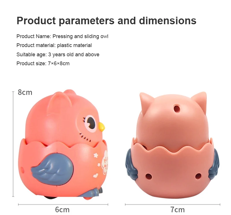 4 Pcs/pack Classic Wind Up Toys Pressing Cartoon Owls Inertial Sliding Pull Back Car for Kindergarten Children Gift
4 Pcs/pack Classic Wind Up Toys Pressing Cartoon Owls Inertial Sliding Pull Back Car for Kindergarten Children Gift