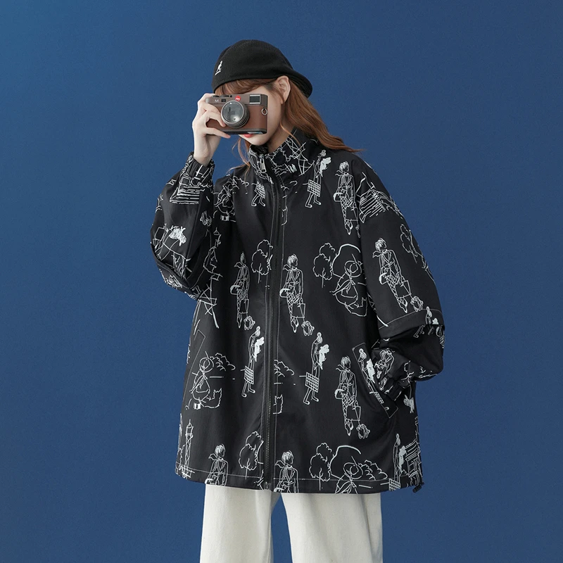 Women's Coat Spring and Autumn Bomber Jacket Women Casual Loose Baseball Jacket Cartoon Patchwork Korean Women's Clothing 2021
Women's Coat Spring and Autumn Bomber Jacket Women Casual Loose Baseball Jacket Cartoon Patchwork Korean Women's Clothing 2021