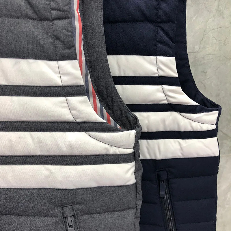 TB THOM BULUO Brand Men Down Coats Slim Fit Short Down Jacket Turn Down Collor Striped Down Vest Casual Winter Clothing
TB THOM BULUO Brand Men Down Coats Slim Fit Short Down Jacket Turn Down Collor Striped Down Vest Casual Winter Clothing
