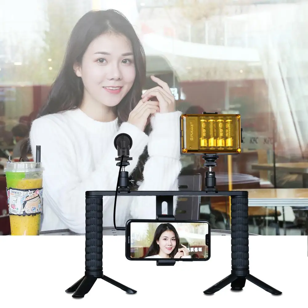 4 in 1 Vlogging Live Broadcast Kits Filmmaking Recording Smartphone Rig Stabilizer Film Steady Handle Grip Rig for iPhone
4 in 1 Vlogging Live Broadcast Kits Filmmaking Recording Smartphone Rig Stabilizer Film Steady Handle Grip Rig for iPhone
