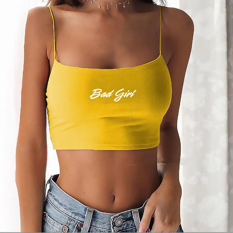 Summer Sexy Women Tank Top Black Halter Crop Bad Girl Print Tops Backless Camisole Fashion Tube Top Sleeveless Streetwear Vest
Summer Sexy Women Tank Top Black Halter Crop Bad Girl Print Tops Backless Camisole Fashion Tube Top Sleeveless Streetwear Vest