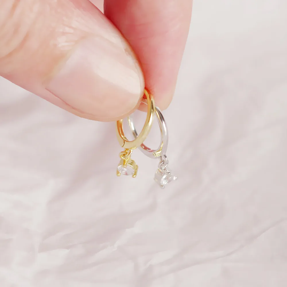 Женские серьги гвоздики из серебра 925 пробы с кристаллами|Серьги-гвоздики| |
