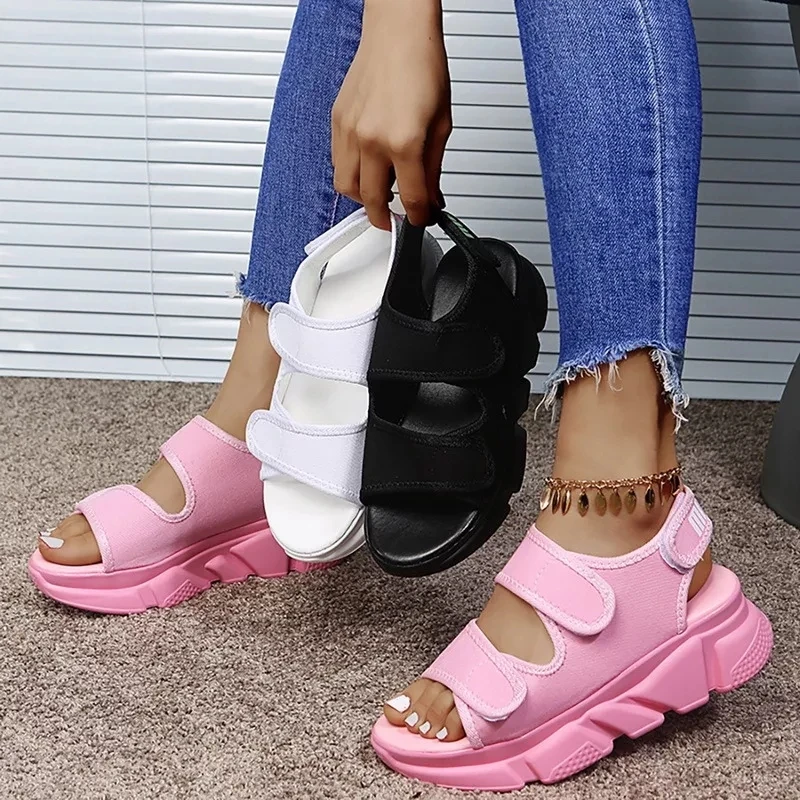 Women Sandals Wedges Hook&loop Platform Solid Color Ladies Shoes 2022 Summer New Fashion Casual Outdoor Beach Female Footwear
Women Sandals Wedges Hook&loop Platform Solid Color Ladies Shoes 2022 Summer New Fashion Casual Outdoor Beach Female Footwear