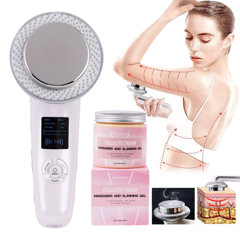 6 in 1 LCD Ultrasonic Cavitation EMS Body Massager Slimming Machine With Fat Burn Slim Cream Gel Cavitation Anti Cellulite Set
6 in 1 LCD Ultrasonic Cavitation EMS Body Massager Slimming Machine With Fat Burn Slim Cream Gel Cavitation Anti Cellulite Set