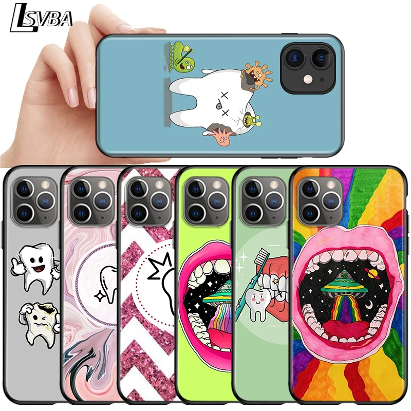 Dentist Teeth Tooth For Apple iPhone 12 11 Pro Max mini XS Max XR X 8 7 6 6S Plus 5S SE 2020 Soft Black Phone Case
Dentist Teeth Tooth For Apple iPhone 12 11 Pro Max mini XS Max XR X 8 7 6 6S Plus 5S SE 2020 Soft Black Phone Case