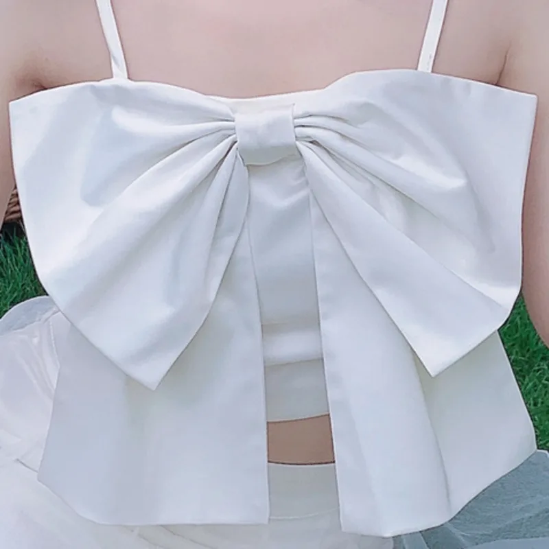 Two Piece Sets Women Sweet Bowknot Suspender Vest + High Waist Versatile Mesh A-line Skirt Ensembles Femme 2021 Summer Suits New 
Two Piece Sets Women Sweet Bowknot Suspender Vest + High Waist Versatile Mesh A-line Skirt Ensembles Femme 2021 Summer Suits New