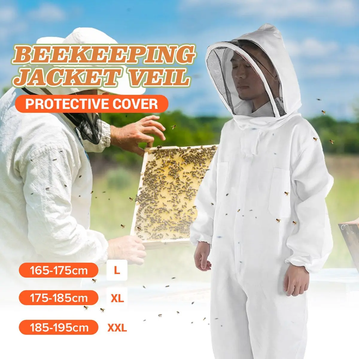 New Cotton Hooded Beekeeping Suit Veil Hat Jacket Protective Coverall Full Body Cover Beekeepers Costume apicultura Equipment
New Cotton Hooded Beekeeping Suit Veil Hat Jacket Protective Coverall Full Body Cover Beekeepers Costume apicultura Equipment