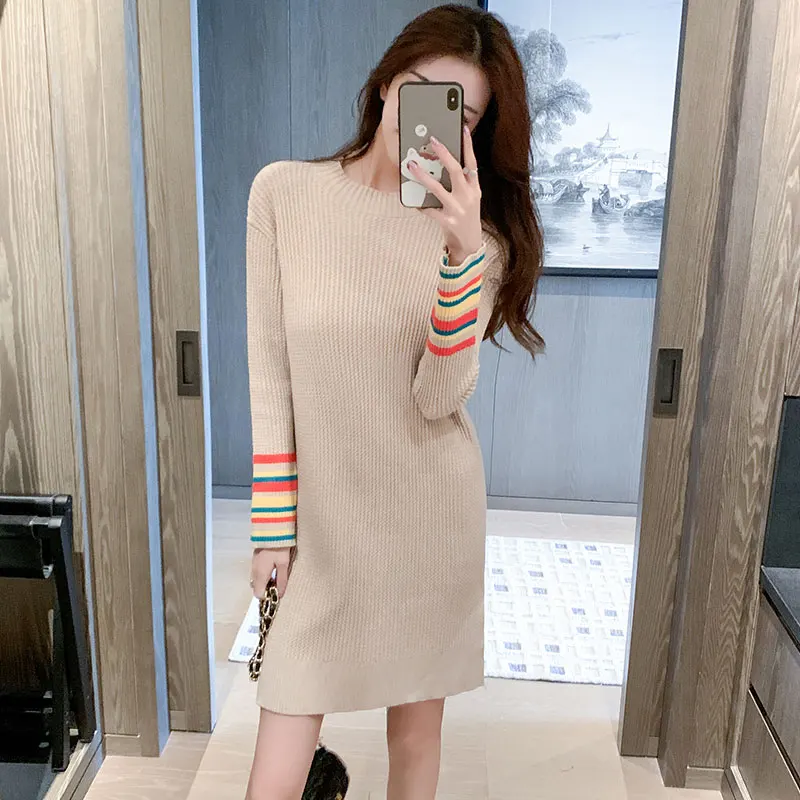 Knoyeer Lady's Casual Striped Sleeve Dresses O-Neck Straight Dress women's clothing autumn winter woman 2021 Femme robe Vestidos
Knoyeer Lady's Casual Striped Sleeve Dresses O-Neck Straight Dress women's clothing autumn winter woman 2021 Femme robe Vestidos