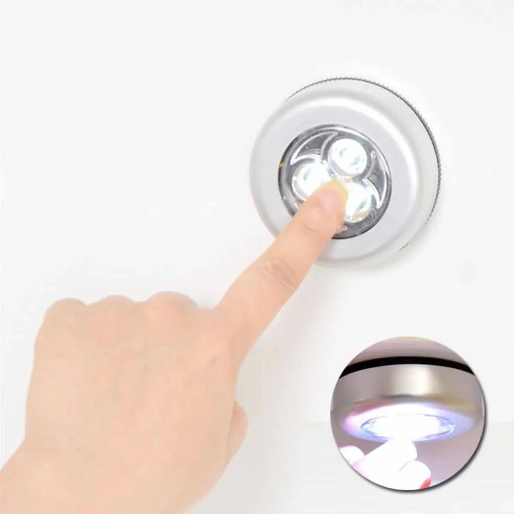 3LED Touch Light Push Lamp Night Light Energy Saving Lamp Battery Powered Wall Lamp Bedroom Home Camping Cabinet Stairs Light
3LED Touch Light Push Lamp Night Light Energy Saving Lamp Battery Powered Wall Lamp Bedroom Home Camping Cabinet Stairs Light