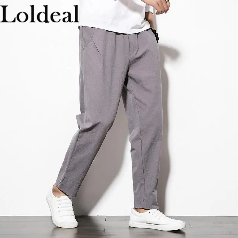 Loldeal Ethnic Style Long Pants Solid Color Casual Cotton and Linen Loose Men 
Loldeal Ethnic Style Long Pants Solid Color Casual Cotton and Linen Loose Men
