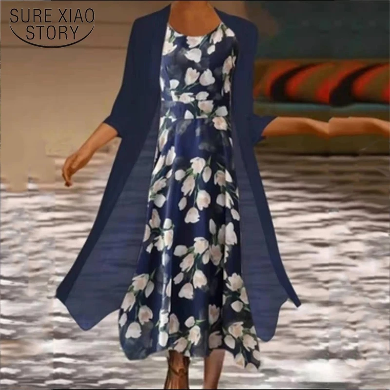 Women Vintage Floral Print Midi Shirt Dress Blue Robe Female Chic Three Quarter Sleeve Two Pieces Set Casual Slim Vestidos 18178
Women Vintage Floral Print Midi Shirt Dress Blue Robe Female Chic Three Quarter Sleeve Two Pieces Set Casual Slim Vestidos 18178