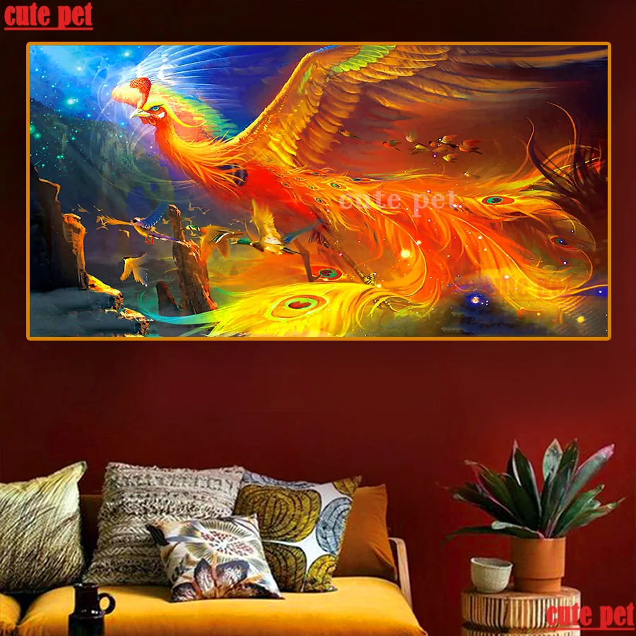 large DIY Fire Phoenix Diamond Painting Full Square Round Drill Diamond Embroidery Rhinestone 5D CrossStitch Mosaic Home decor
large DIY Fire Phoenix Diamond Painting Full Square Round Drill Diamond Embroidery Rhinestone 5D CrossStitch Mosaic Home decor