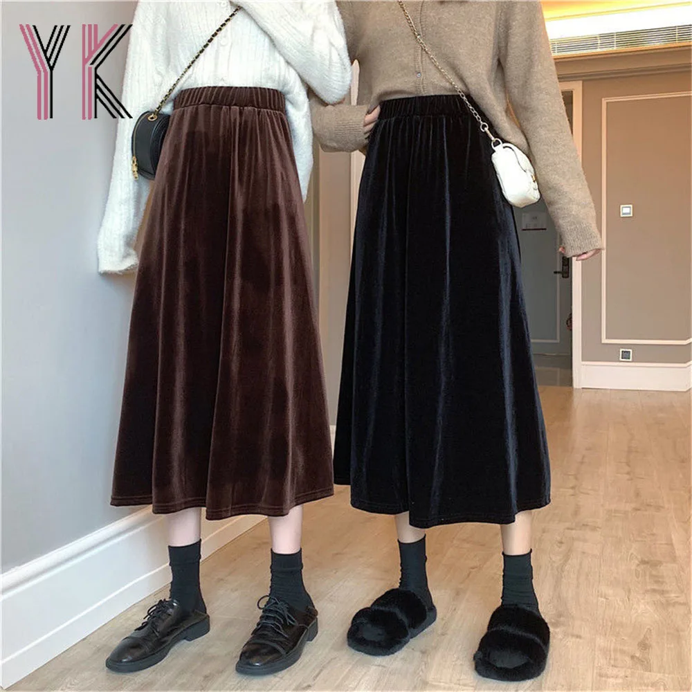 Solid Color Basic Velvet Loose Elastic Band High Waist Pleated Midi Skirts Classic Women Streetwear Harajuku Sukienka Wild Saia
Solid Color Basic Velvet Loose Elastic Band High Waist Pleated Midi Skirts Classic Women Streetwear Harajuku Sukienka Wild Saia