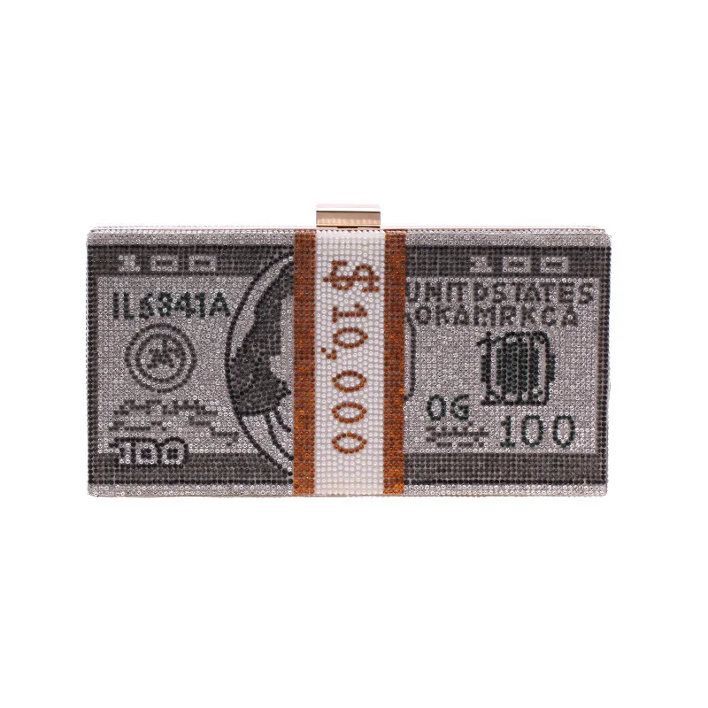 Money Clutch Rhinestone Purse 10000 Dollars Stack of Cash Evening Handbags Shoulder Wedding Dinner Bag iPhone Wallet Case
Money Clutch Rhinestone Purse 10000 Dollars Stack of Cash Evening Handbags Shoulder Wedding Dinner Bag iPhone Wallet Case