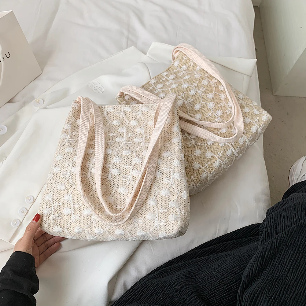 2021 Women Spring Summer Simple Floral Embroidery Lace Large Capacity Shoulder Bag Casual Woven Ladies Vacation Shopping Handbag
2021 Women Spring Summer Simple Floral Embroidery Lace Large Capacity Shoulder Bag Casual Woven Ladies Vacation Shopping Handbag