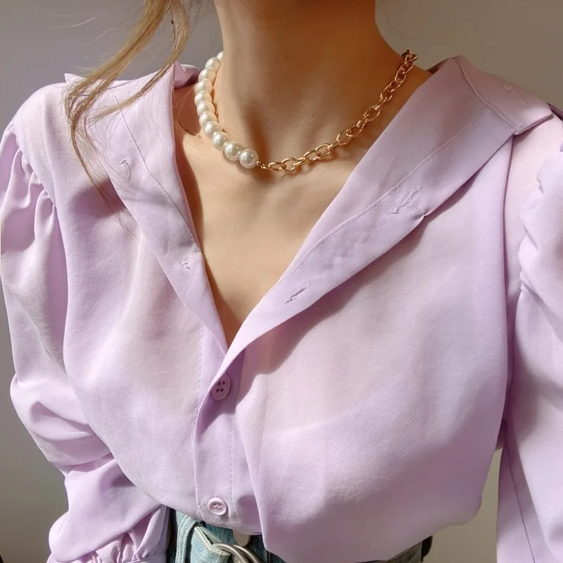 Korean Loose Chic Women Blouse Simple Versatile Lapel Long Sleeve Shirt Elegant Women Shirt Tops Pink Tops Blusas 2021
Korean Loose Chic Women Blouse Simple Versatile Lapel Long Sleeve Shirt Elegant Women Shirt Tops Pink Tops Blusas 2021