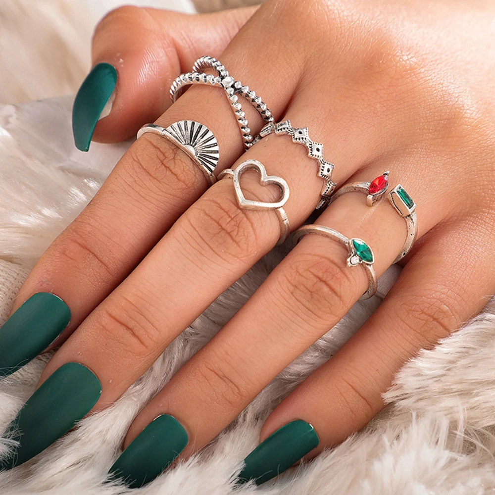 Love Scallop Shape Cross Opening Rhinestones Ring Combination Joint Ring Women 6 Piece Set
Love Scallop Shape Cross Opening Rhinestones Ring Combination Joint Ring Women 6 Piece Set