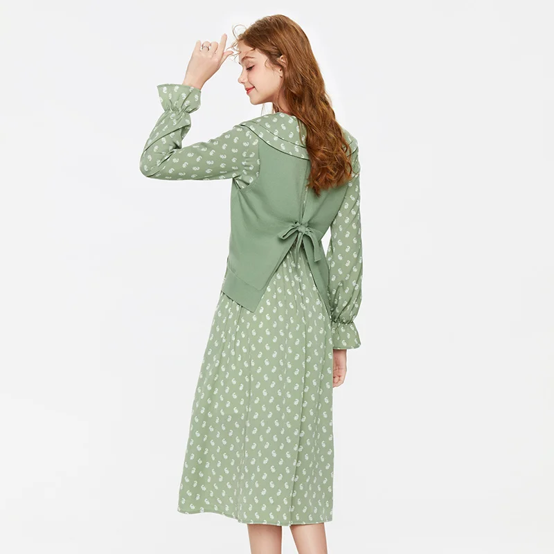 SEMIR Dress Women Long Sleeve Lapel Wooden Ears Waist And Thin Party Dress 2021 Early Spring New Sweet Floral Dress Woman
SEMIR Dress Women Long Sleeve Lapel Wooden Ears Waist And Thin Party Dress 2021 Early Spring New Sweet Floral Dress Woman