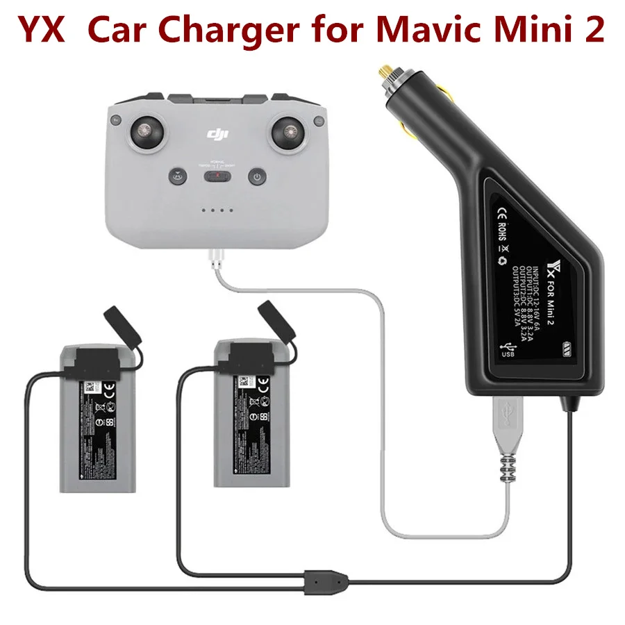 Автомобильное зарядное устройство Mavic Mini SE для дрона с двумя аккумуляторами и USB-портом
Автомобильное зарядное устройство Mavic Mini SE для дрона с двумя аккумуляторами и USB-портом