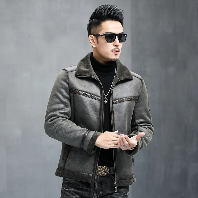 2022 Winter Real Sheep Wool Fur Coat Men Lapel Genuine Fur Leather Motorcycle Jacket High Quality Fashion Warm Outerwear H52
2022 Winter Real Sheep Wool Fur Coat Men Lapel Genuine Fur Leather Motorcycle Jacket High Quality Fashion Warm Outerwear H52