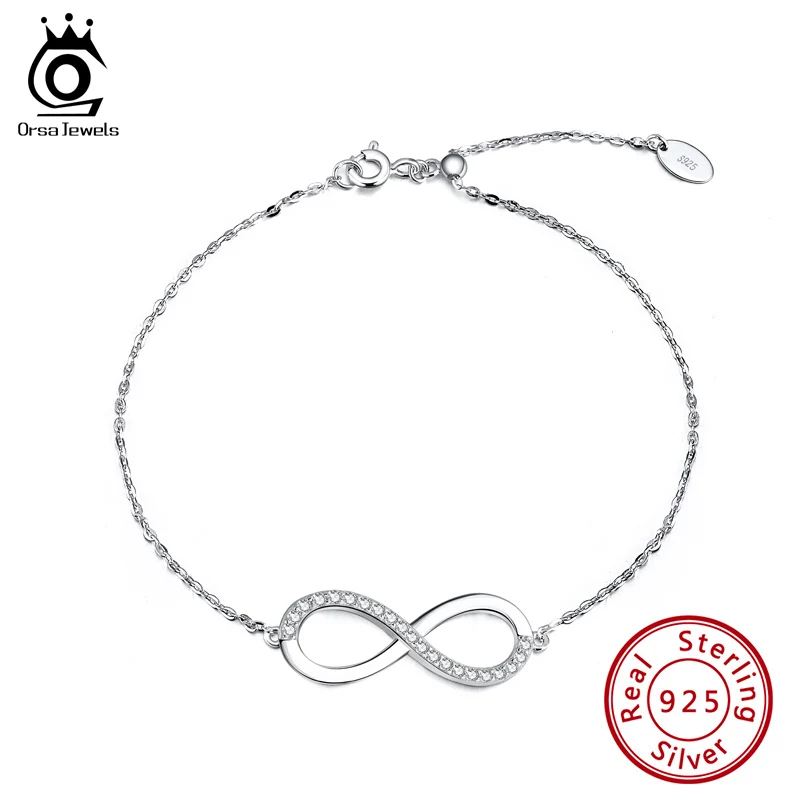ORSA JEWELS Genuine 925 Adjustable Infinity Bracelet AAAA Zircon Sterling Silver Charming Bracelet Female Simple Jewelry SB54
ORSA JEWELS Genuine 925 Adjustable Infinity Bracelet AAAA Zircon Sterling Silver Charming Bracelet Female Simple Jewelry SB54