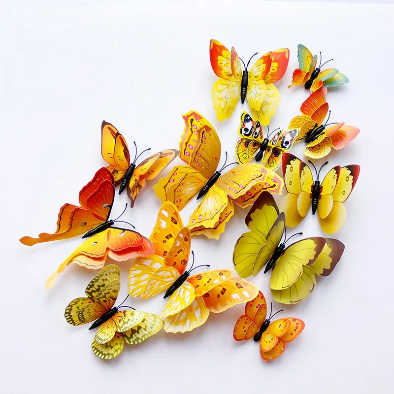 12pcs Colorful Double layer 3D Butterfly Wall Stickers Home Decoration Wedding Living Room Magnet Butterflies Fridge stickers
12pcs Colorful Double layer 3D Butterfly Wall Stickers Home Decoration Wedding Living Room Magnet Butterflies Fridge stickers