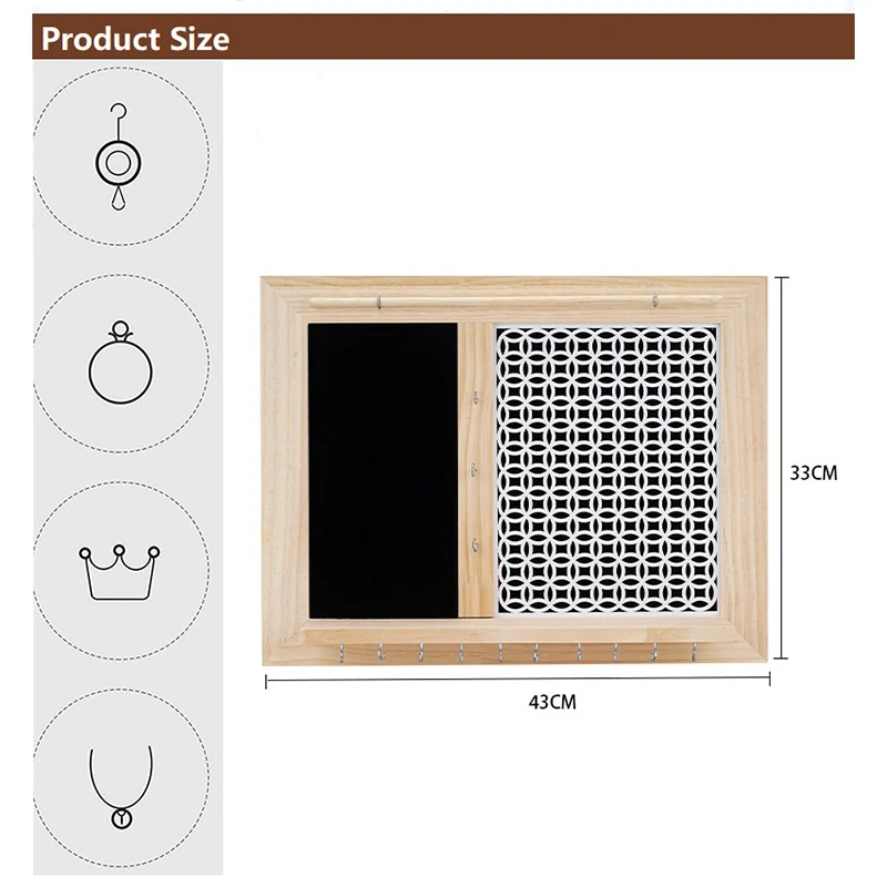 Hanging Jewelry Organizer Wall Mounted-Rustic Wooden Jewelry Hanger, Bracelet Earring Holder, Wall Storage Organizer
Hanging Jewelry Organizer Wall Mounted-Rustic Wooden Jewelry Hanger, Bracelet Earring Holder, Wall Storage Organizer