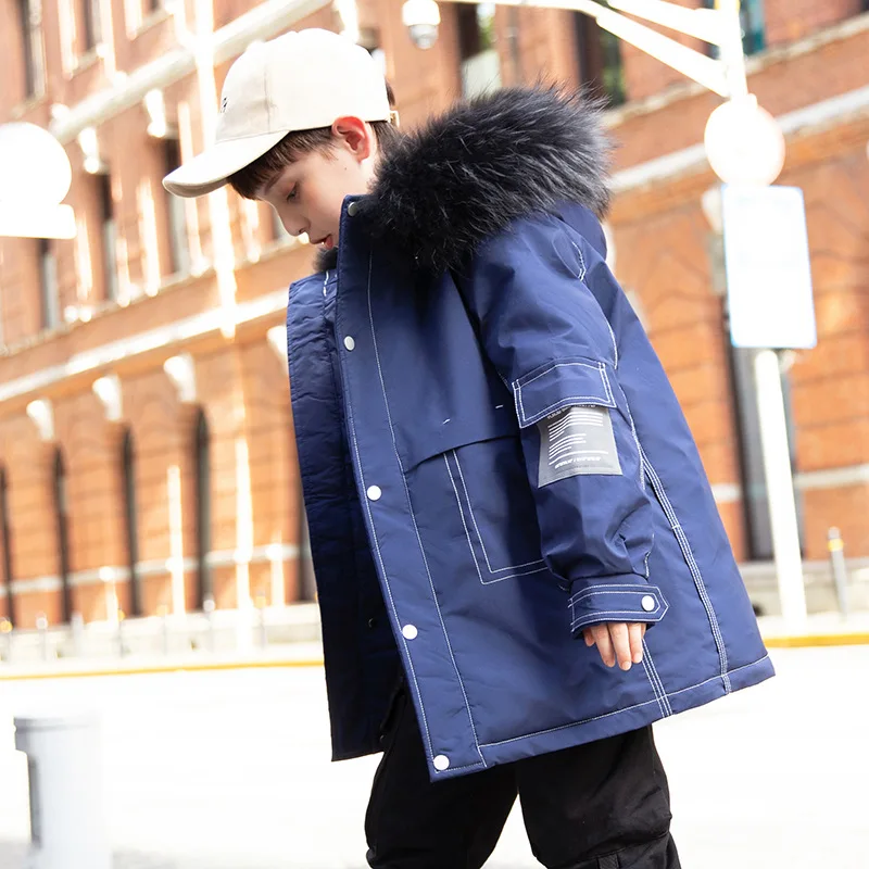 Парка для мальчиков, зимняя, с натуральным мехом, 2021 -30 ℃ 
Парка для мальчиков, зимняя, с натуральным мехом, 2021 -30 ℃
