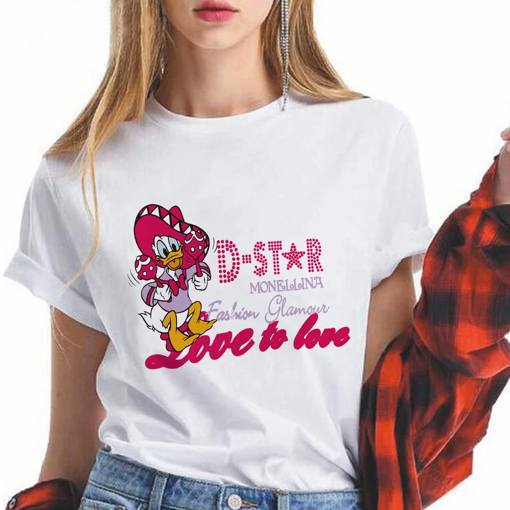 Cute Donald Duck Cartoon Print Women Short Sleeve Loose Beautiful StreetwearVersatile Creative Style T-shirt Female Casual Shirt
Cute Donald Duck Cartoon Print Women Short Sleeve Loose Beautiful StreetwearVersatile Creative Style T-shirt Female Casual Shirt