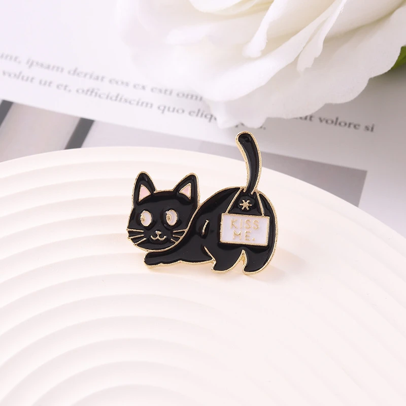 Cartoon Animal Series Enamel Lapel Pins Custom KISS ME Black Cat Brooches Backpack Badge Exquisite Bag Jewelry Gift for Friends
Cartoon Animal Series Enamel Lapel Pins Custom KISS ME Black Cat Brooches Backpack Badge Exquisite Bag Jewelry Gift for Friends
