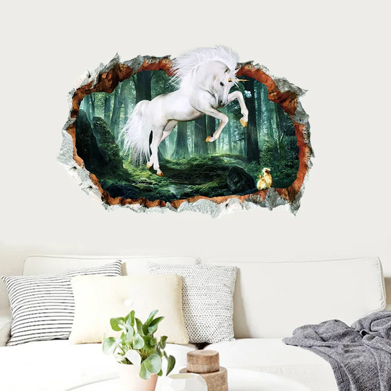 3D broken hole wall sticker forest Unicorn foreign trade popular creative Wall Sticker
3D broken hole wall sticker forest Unicorn foreign trade popular creative Wall Sticker