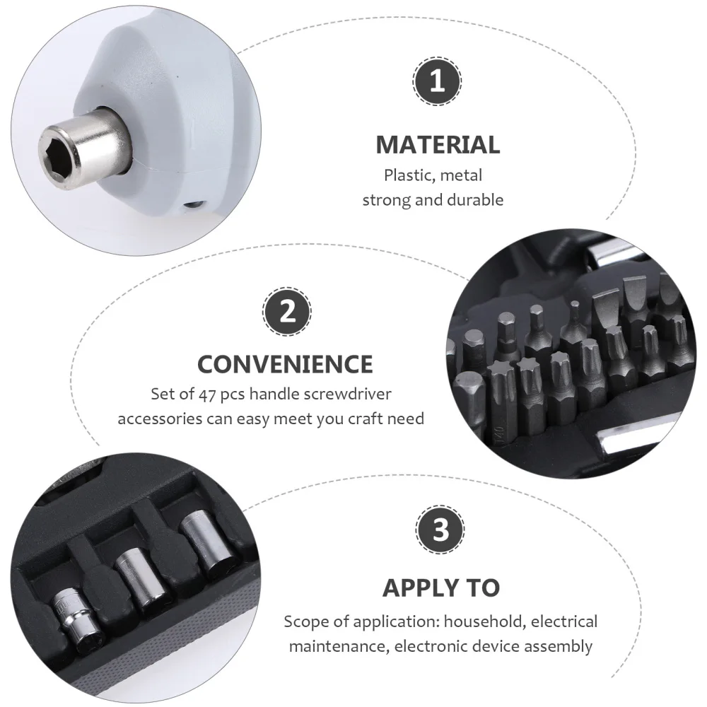1 Set/47 Pcs of Multi-function Rechargeable Lithium Electric Screwdriver LED Light Mini Screwdriver Set Electric Screw Driver wi
1 Set/47 Pcs of Multi-function Rechargeable Lithium Electric Screwdriver LED Light Mini Screwdriver Set Electric Screw Driver wi