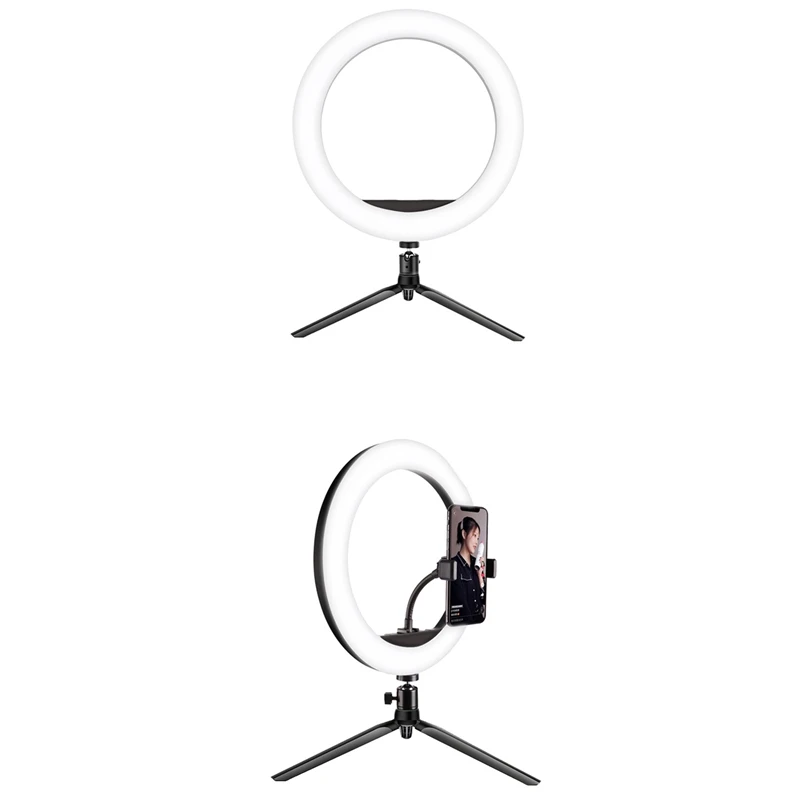 10-Inch Ring Light Tripod, Desktop LED Ring Light, Three-Color Adjustable Light for Live Broadcast, Makeup,Photography
10-Inch Ring Light Tripod, Desktop LED Ring Light, Three-Color Adjustable Light for Live Broadcast, Makeup,Photography
