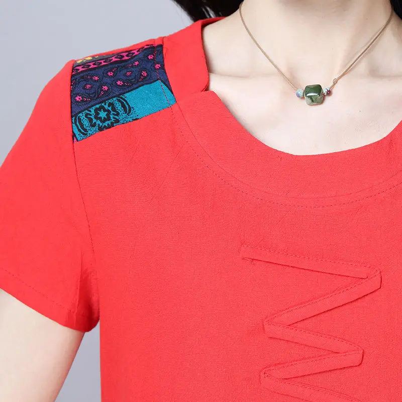 Cotton short-sleeved T-shirt for women's summer 2021 new loose round collar top for women's medium length loose large size women
Cotton short-sleeved T-shirt for women's summer 2021 new loose round collar top for women's medium length loose large size women