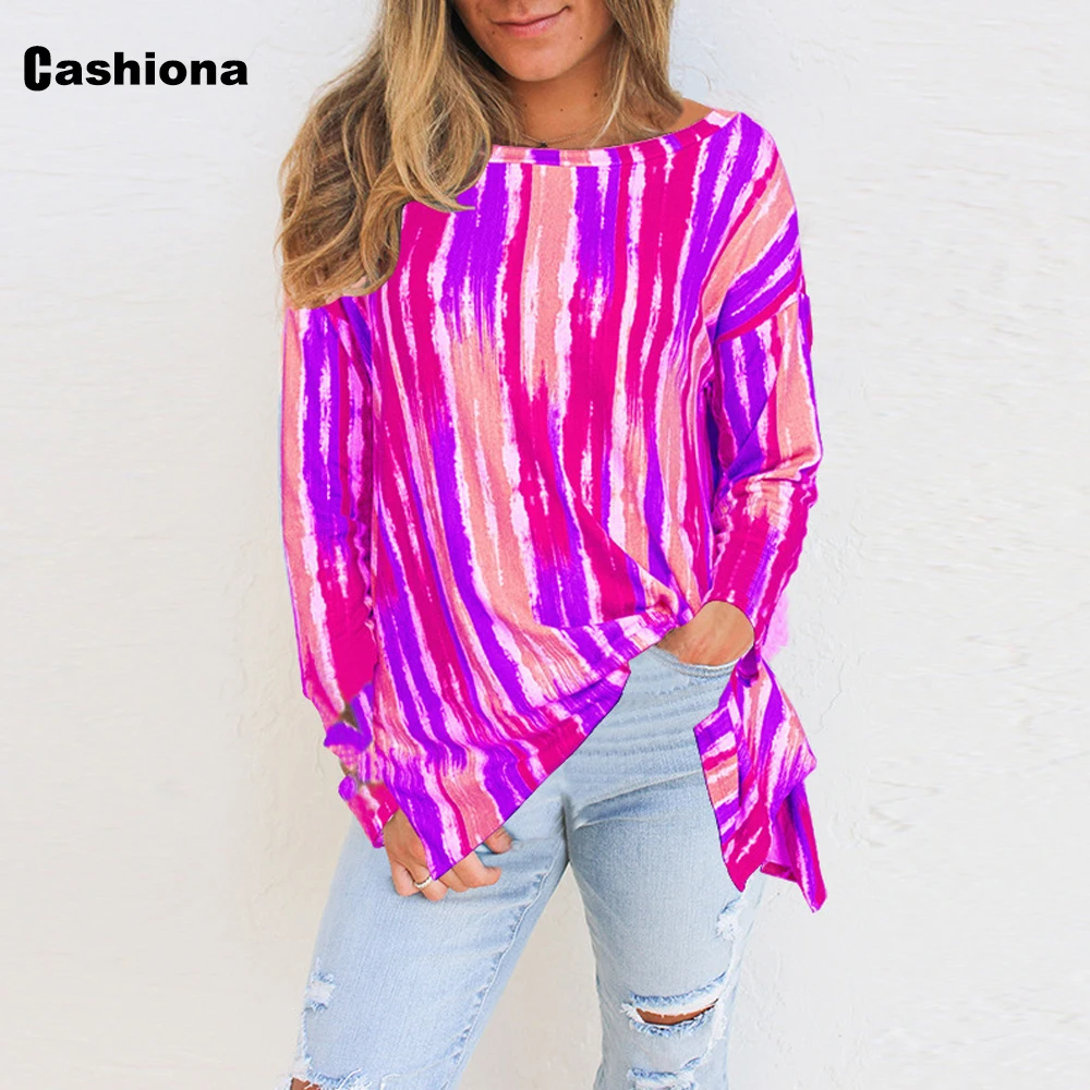 Cashiona Women Elegant Leisure Casual T-shirt Candy Stripes Print O-neck Loose Plus size 5xl Femme Tops 2020 Summer Tees shirt
Cashiona Women Elegant Leisure Casual T-shirt Candy Stripes Print O-neck Loose Plus size 5xl Femme Tops 2020 Summer Tees shirt