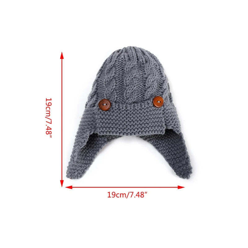 Kids Baby Winter Knitted Beanie Trapper Hat Buttons Solid Color Warm Earflap Cap 649C
Kids Baby Winter Knitted Beanie Trapper Hat Buttons Solid Color Warm Earflap Cap 649C
