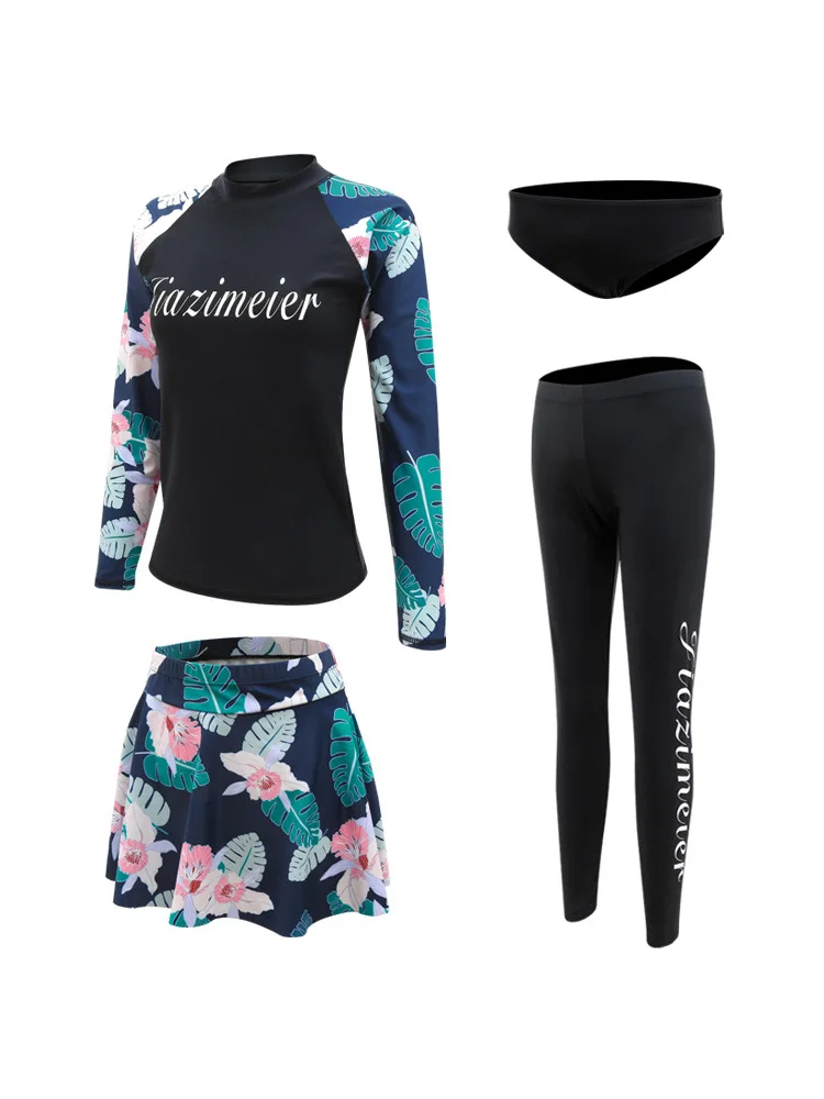 Rashguard Swimwear Women Rash Guard Plavky Ladies Surf Suit Bathing Long Sleeve New Split Swimsuit With Skirt Pants Korea Floral
Rashguard Swimwear Women Rash Guard Plavky Ladies Surf Suit Bathing Long Sleeve New Split Swimsuit With Skirt Pants Korea Floral