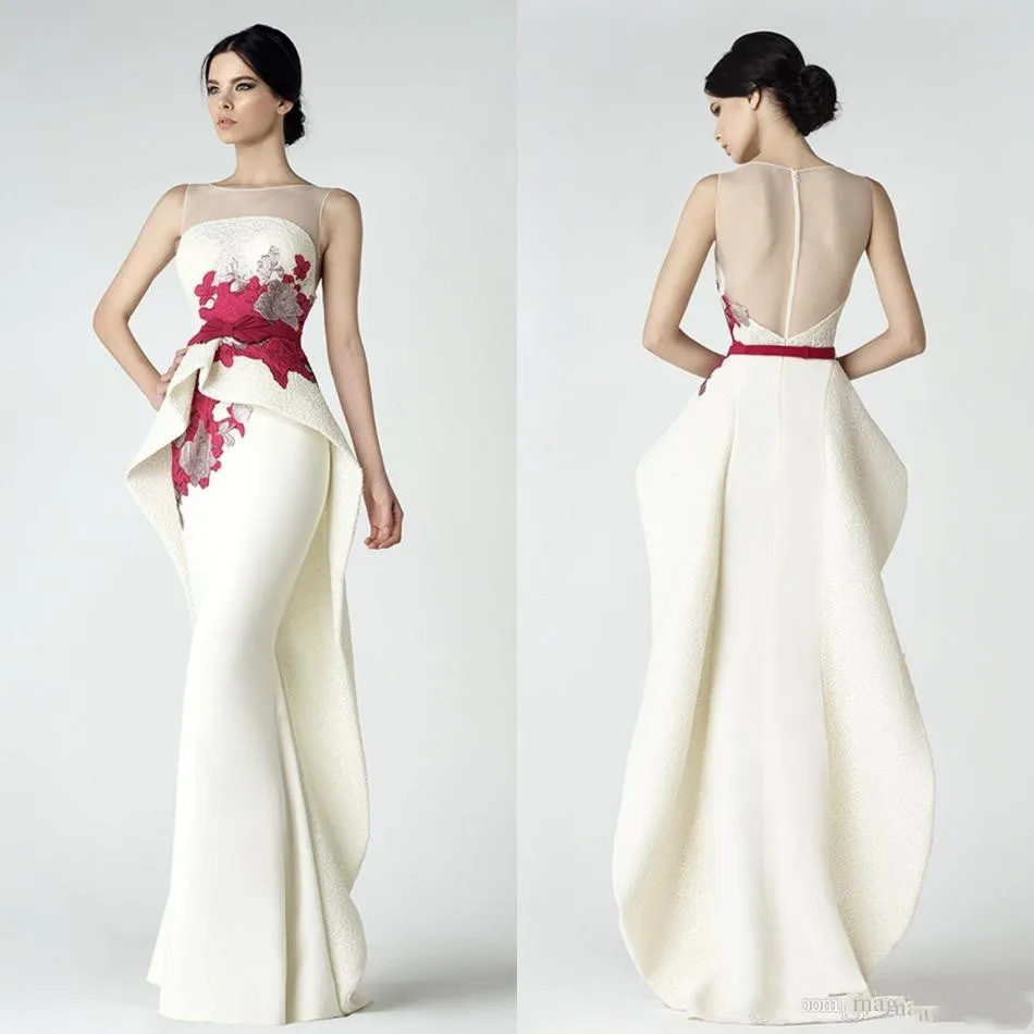 Lace Mermaid Prom Dresses With Peplum Sheer Bateau Neck Backless Evening Gowns Appliqued Vestidos De Fiesta Floor Length Formal
Lace Mermaid Prom Dresses With Peplum Sheer Bateau Neck Backless Evening Gowns Appliqued Vestidos De Fiesta Floor Length Formal