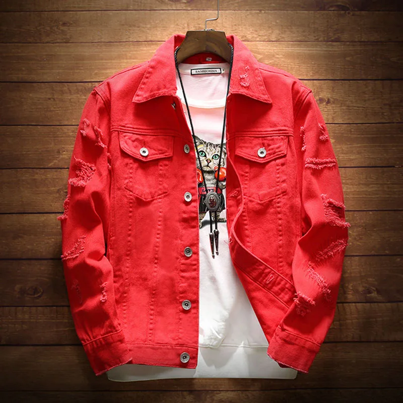 Autumn Winter Fashion Men's Clothing 2021 New Korean Male Casual Red/pink/black Baseball Uniform Student Handsome Denim Jacket
Autumn Winter Fashion Men's Clothing 2021 New Korean Male Casual Red/pink/black Baseball Uniform Student Handsome Denim Jacket