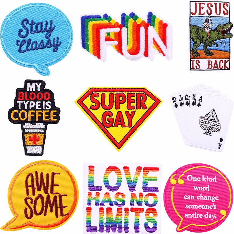 Dinosaur Badges Clothes Embroidery Patch Rainbow Letters Sewing Decorative Ironing Patches For T-Shirt Stripes Clothing Stickers
Dinosaur Badges Clothes Embroidery Patch Rainbow Letters Sewing Decorative Ironing Patches For T-Shirt Stripes Clothing Stickers