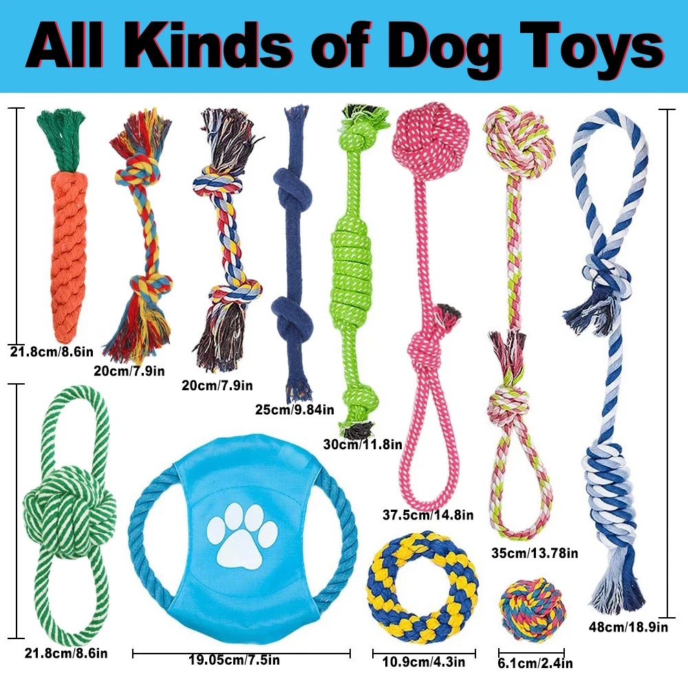 12Pcs Dog Toys for Large Dogs Chew Toys Interactive Dog Accessories Cotton Rope Dogs Toys Outdoor Playing Teeth Clean Toy Collie
12Pcs Dog Toys for Large Dogs Chew Toys Interactive Dog Accessories Cotton Rope Dogs Toys Outdoor Playing Teeth Clean Toy Collie