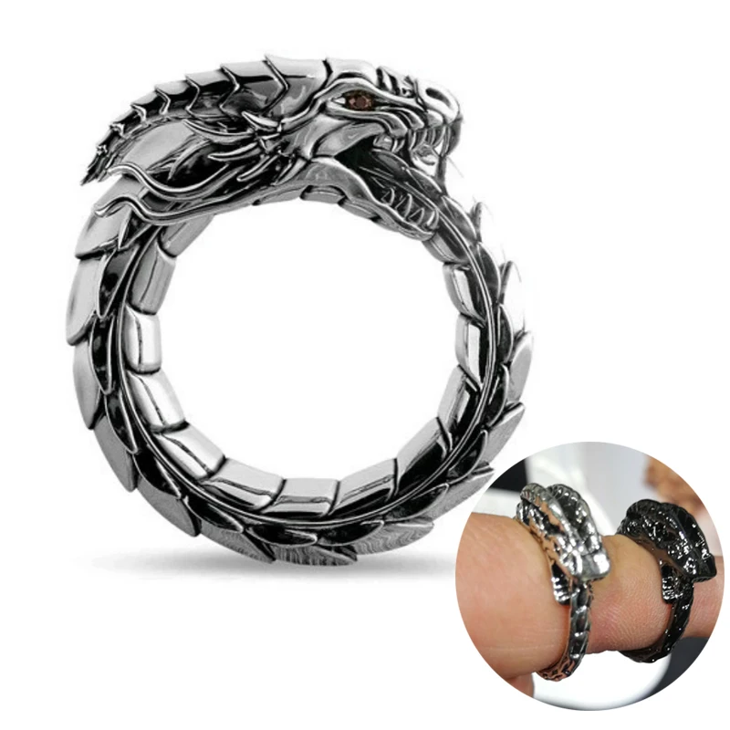 Men Fashion Vintage Viking Gothic Punk Rock Hip Hop Dragon Ring Giant Dragon Amulet Male Rings Jewelry Size 6-12
Men Fashion Vintage Viking Gothic Punk Rock Hip Hop Dragon Ring Giant Dragon Amulet Male Rings Jewelry Size 6-12