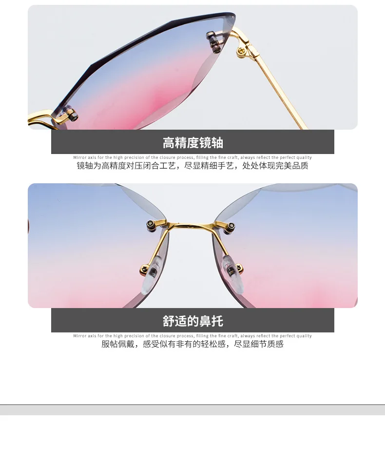 Rimless Cat Eye Sunglasses Luxury Brand Design Women Metal Sun glasses Fashion Lady Shades UV400 Eyewear oculos gafas de sol
Rimless Cat Eye Sunglasses Luxury Brand Design Women Metal Sun glasses Fashion Lady Shades UV400 Eyewear oculos gafas de sol