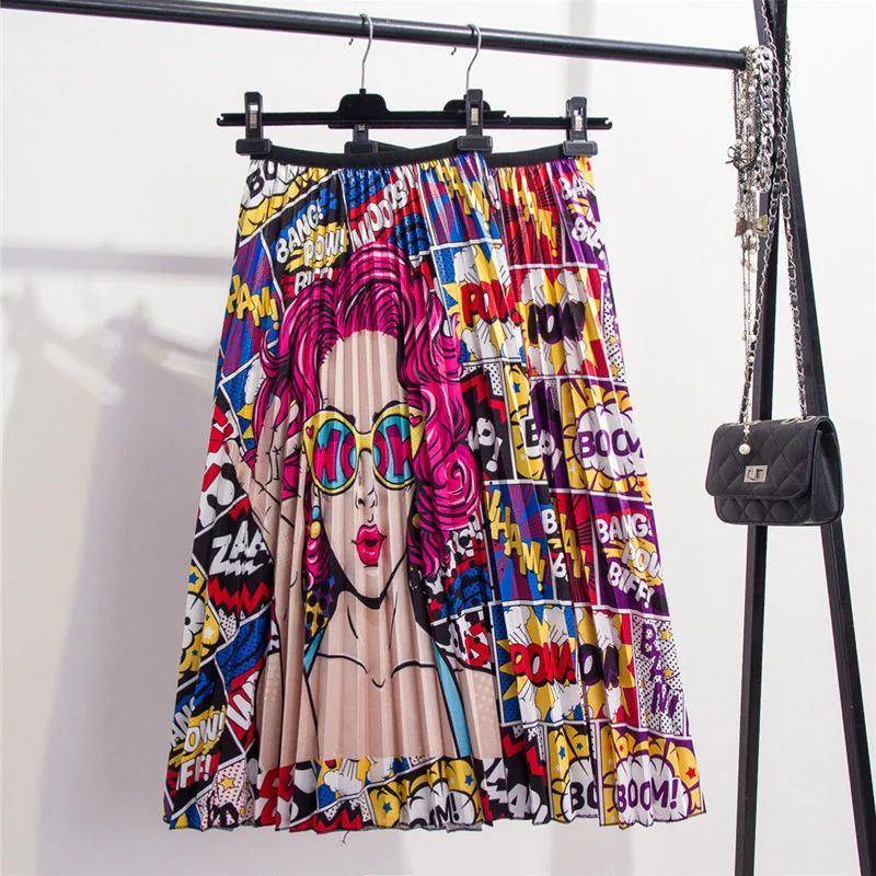 2021 New Printing High Waist Pleated Skirt Women Spring Summer Skirts Womens Elastic Waist A Line Long
2021 New Printing High Waist Pleated Skirt Women Spring Summer Skirts Womens Elastic Waist A Line Long