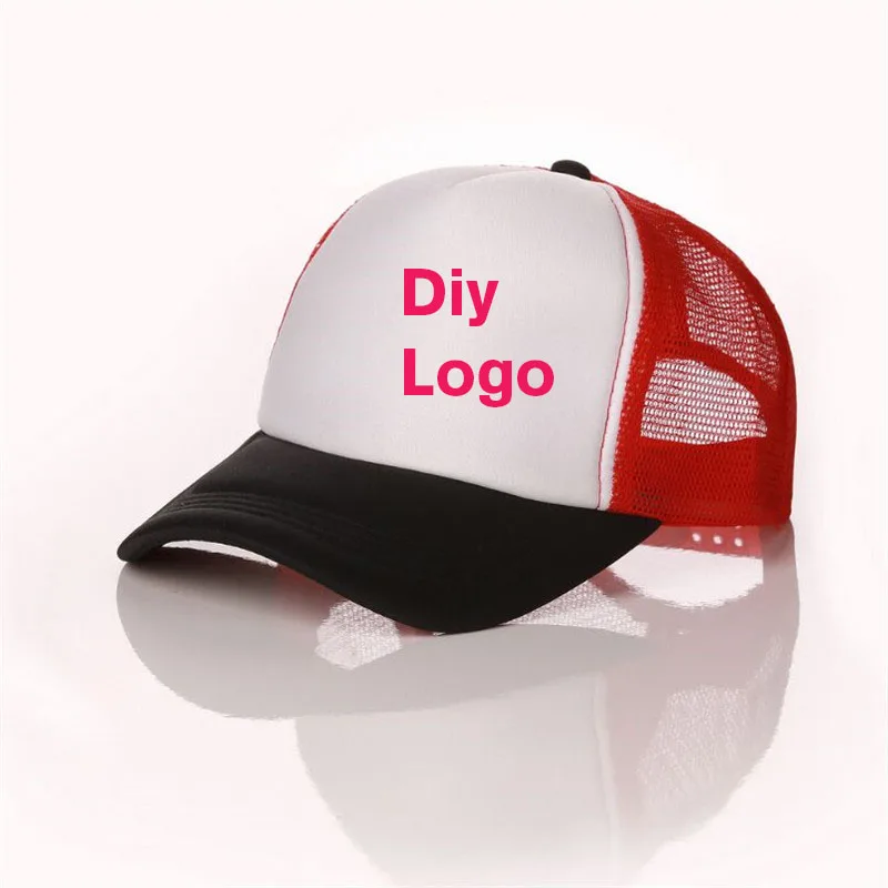 

20pcs/lot Acrylic Custom Logo Adult Summer Trucker Hats Baseball Caps DIY Print Logo Snapbacks Hats